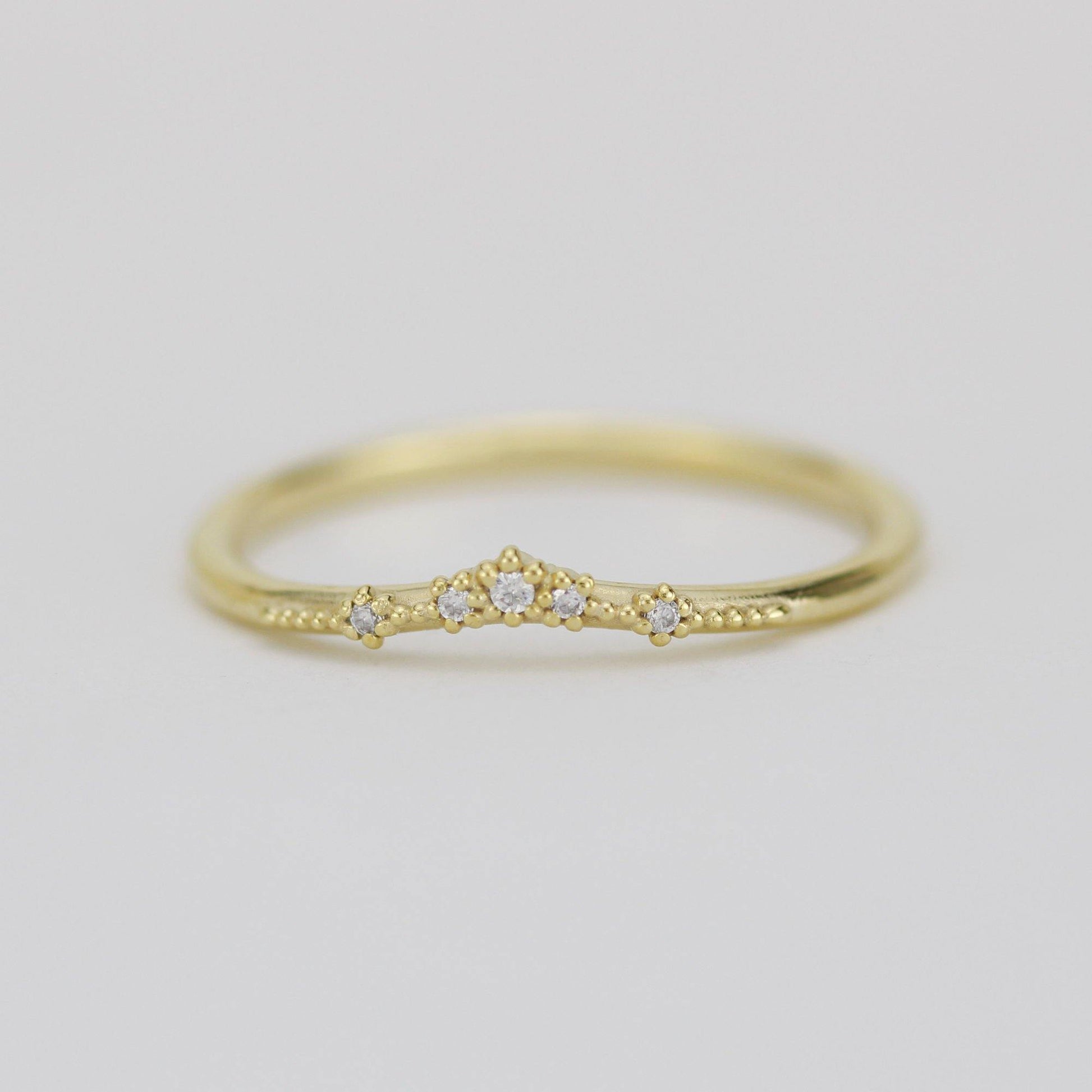 Diamond wedding band, alternative wedding band, unique wedding ring | R327WD - NOOI JEWELRY