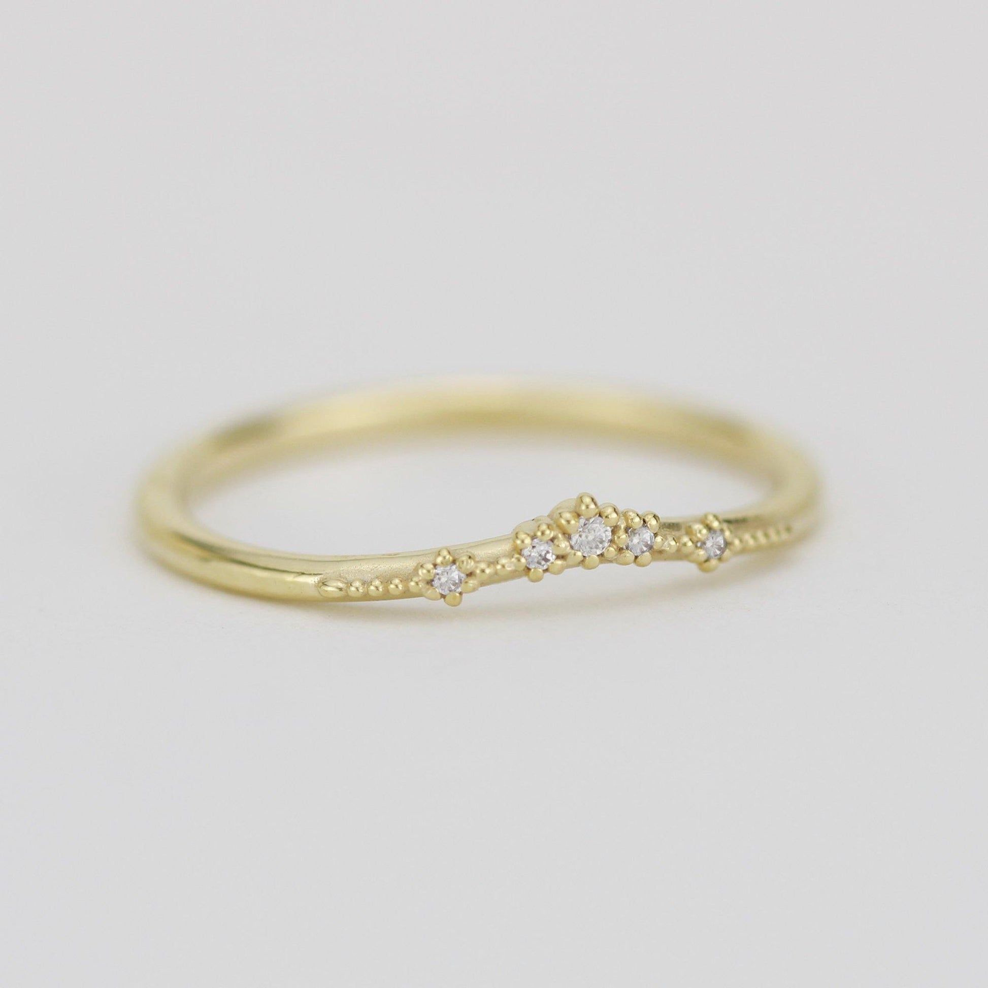 Diamond wedding band, alternative wedding band, unique wedding ring | R327WD - NOOI JEWELRY