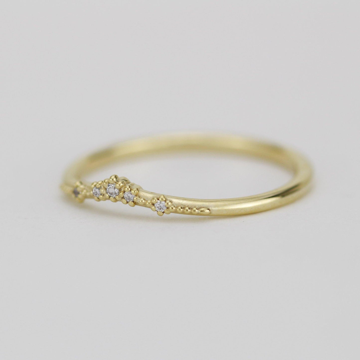 Diamond wedding band, alternative wedding band, unique wedding ring | R327WD - NOOI JEWELRY