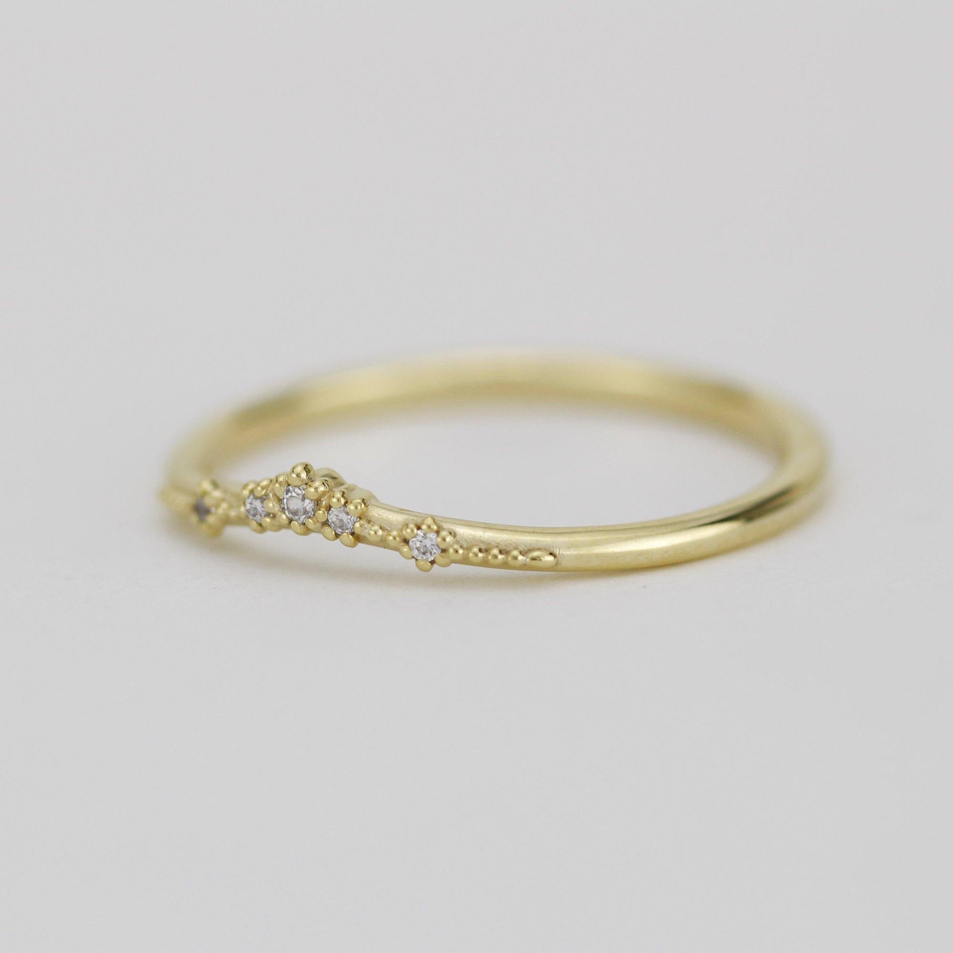 Diamond wedding band, alternative wedding band, unique wedding ring | R327WD - NOOI JEWELRY