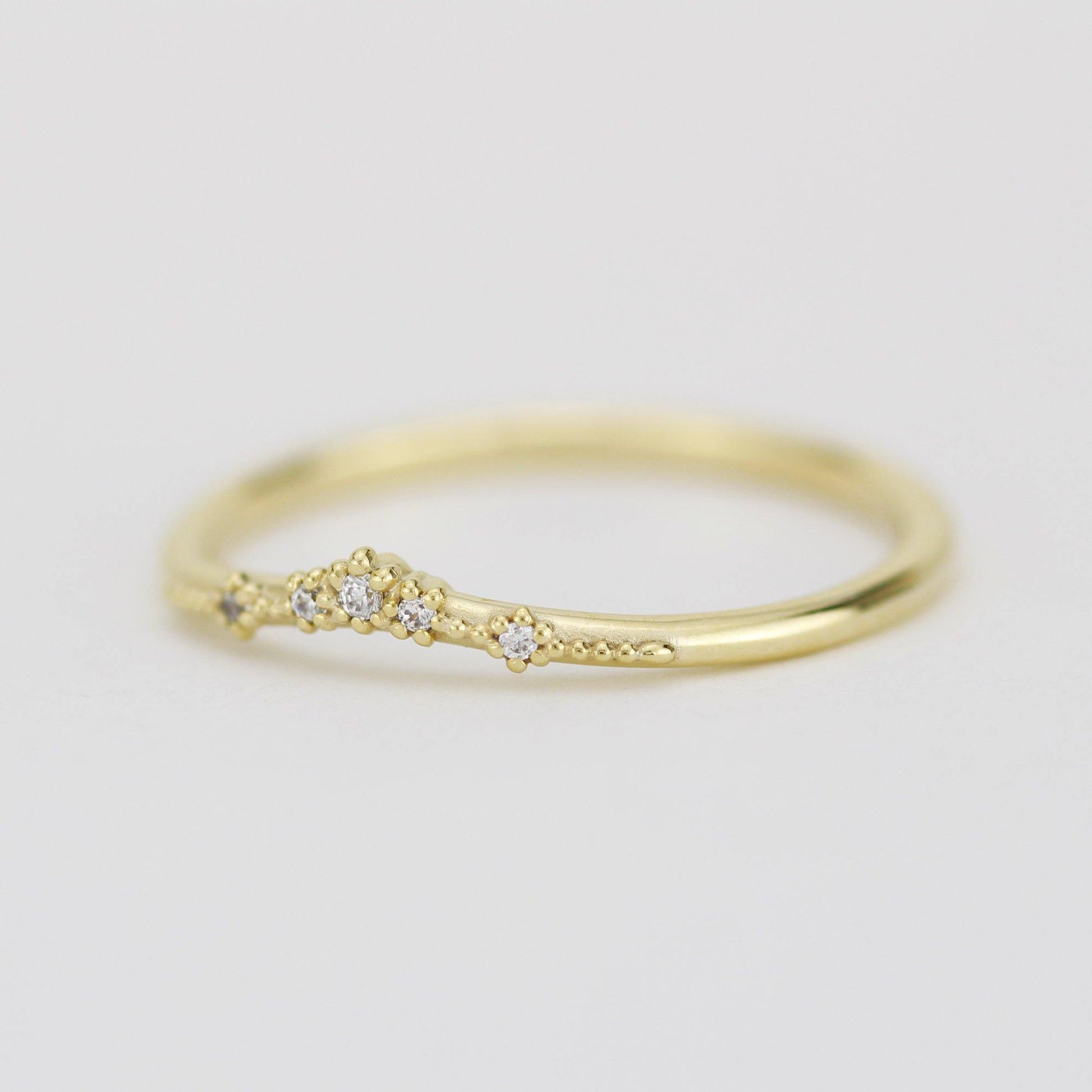 Diamond wedding band, alternative wedding band, unique wedding ring | R327WD - NOOI JEWELRY
