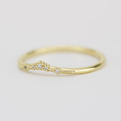 Diamond wedding band, alternative wedding band, unique wedding ring | R327WD - NOOI JEWELRY