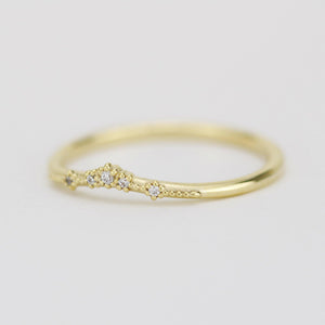 Diamond wedding band, alternative wedding band, unique wedding ring | R327WD - NOOI JEWELRY