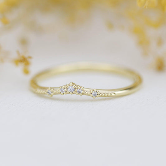 Diamond wedding band, alternative wedding band, unique wedding ring | R327WD - NOOI JEWELRY