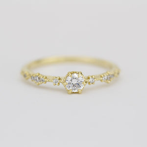 Simple diamond engagement ring, Lace diamond engagement ring | R323WD - NOOI JEWELRY