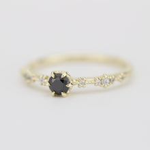 Load image into Gallery viewer, Black diamond engagement ring, lace diamond engagement ring, R323BD - NOOI JEWELRY