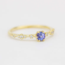 Load image into Gallery viewer, Simple tanzanite and diamond engagement ring | R323TNZ - NOOI JEWELRY