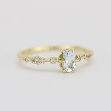 Load image into Gallery viewer, Oval Aquamarine and diamond engagement ring | R322AQ - NOOI JEWELRY