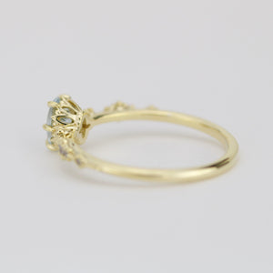 Oval Aquamarine and diamond engagement ring | R322AQ - NOOI JEWELRY