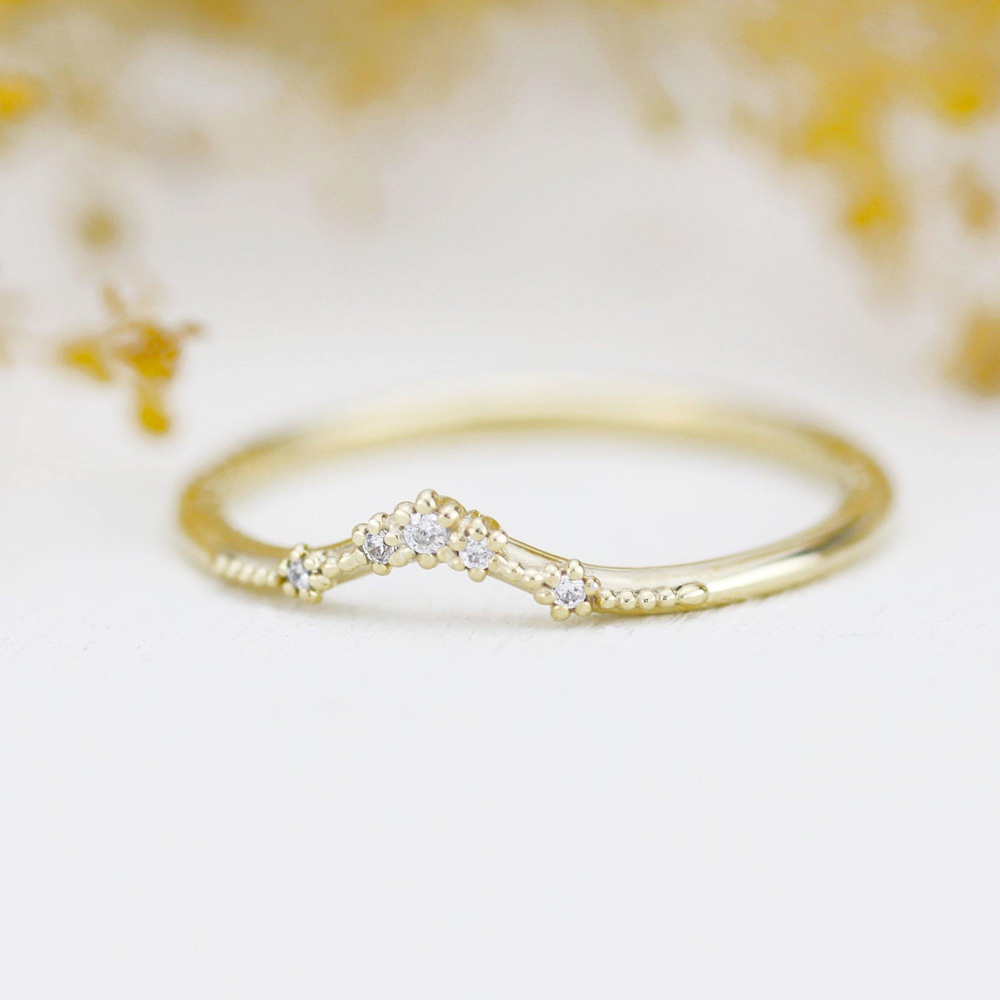 Diamond wedding band for women, alternative wedding band | R324WD - NOOI JEWELRY