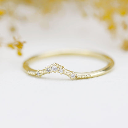 Diamond wedding band for women, alternative wedding band | R324WD - NOOI JEWELRY