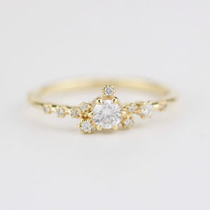 Unique engagement ring, engagement ring white diamond, delicate engagement ring | R328WD - NOOI JEWELRY