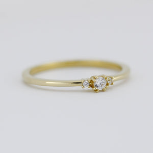 Three stones engagement ring, diamond ring | R329WD - NOOI JEWELRY