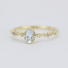 Load image into Gallery viewer, Oval Aquamarine and diamond engagement ring | R322AQ - NOOI JEWELRY