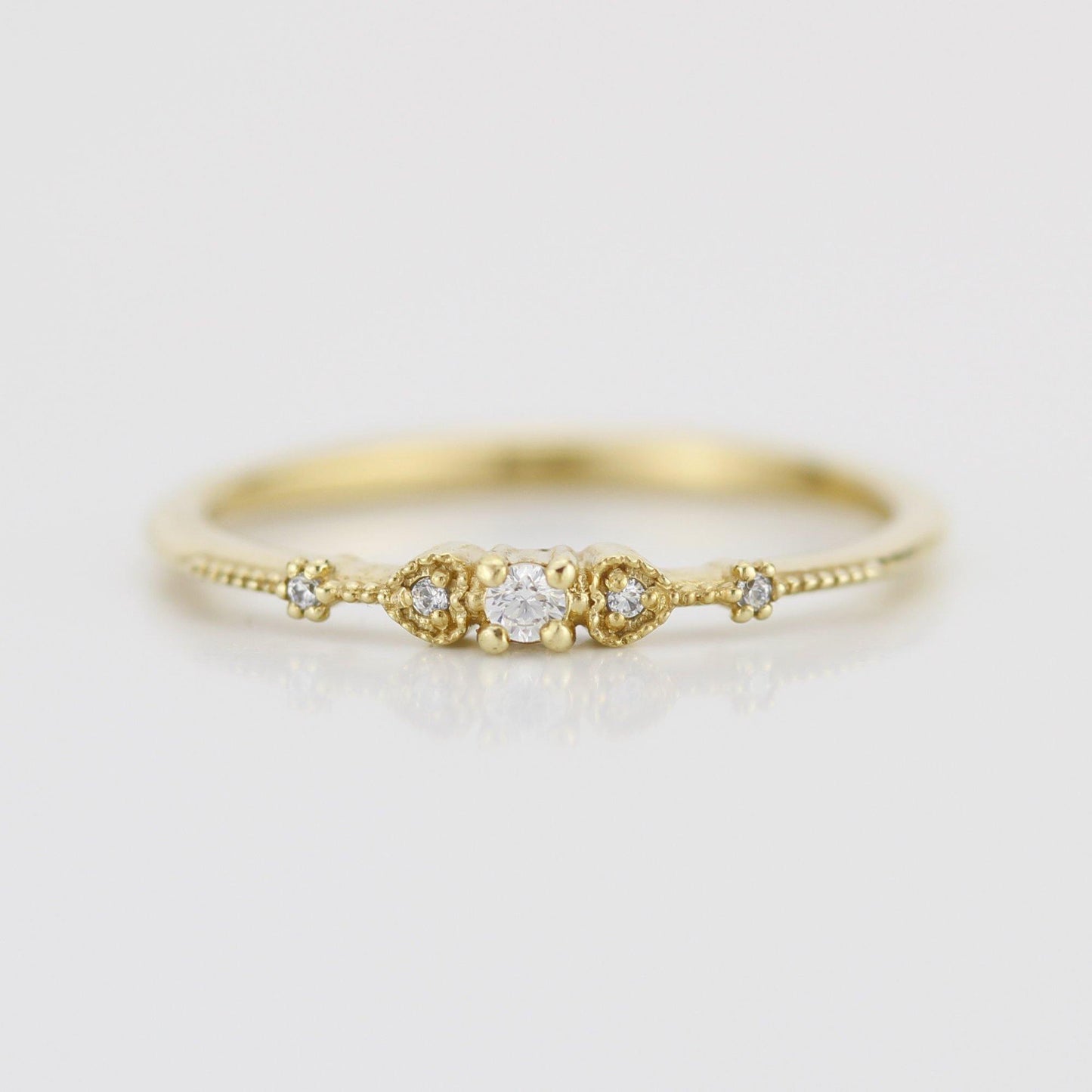 Simple engagement ring, dainty engagement rings for women, heart ring, minimalist engagement ring | R332WD - NOOI JEWELRY