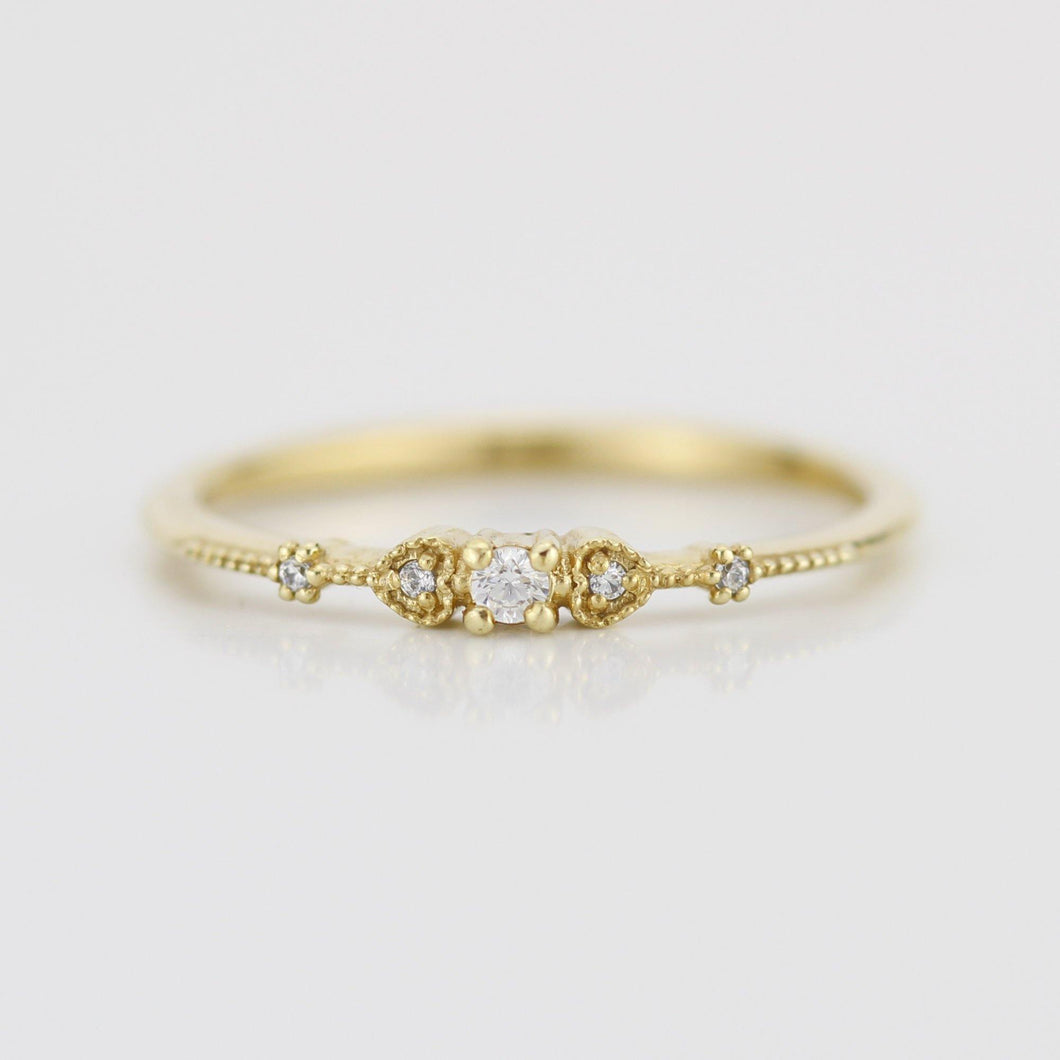 Simple engagement ring, dainty engagement rings for women, heart ring, minimalist engagement ring | R332WD - NOOI JEWELRY