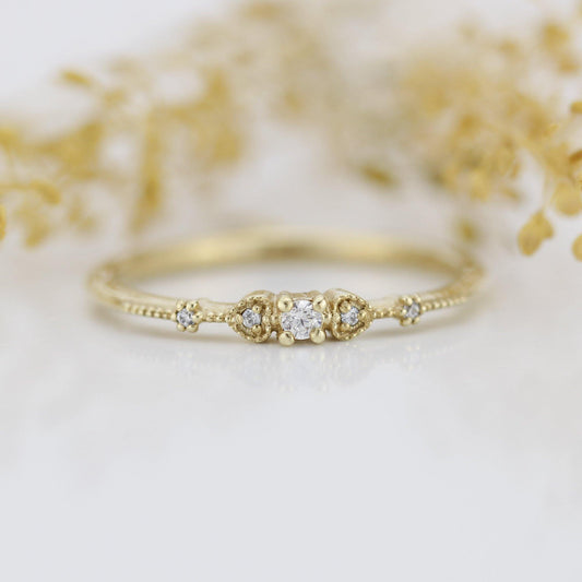 Simple engagement ring, dainty engagement rings for women, heart ring, minimalist engagement ring | R332WD - NOOI JEWELRY