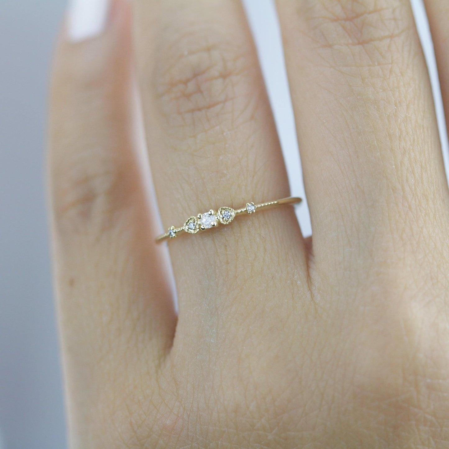 Simple engagement ring, dainty engagement rings for women, heart ring, minimalist engagement ring | R332WD - NOOI JEWELRY