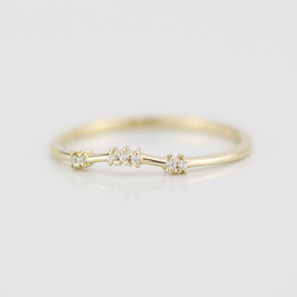Diamond wedding band, curved diamond wedding band, wedding band women, curved wedding ring R333WD - NOOI JEWELRY