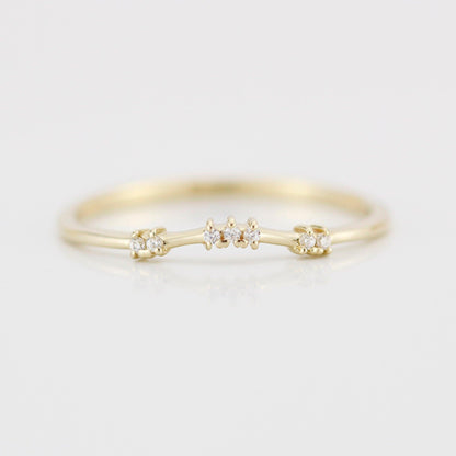 Diamond wedding band, curved diamond wedding band, wedding band women, curved wedding ring R333WD - NOOI JEWELRY