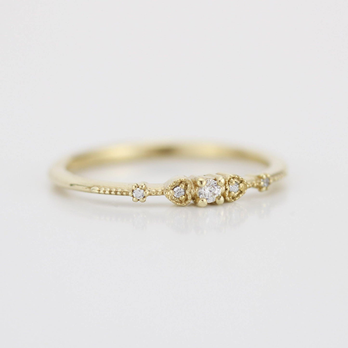 Simple engagement ring, dainty engagement rings for women, heart ring, minimalist engagement ring | R332WD - NOOI JEWELRY