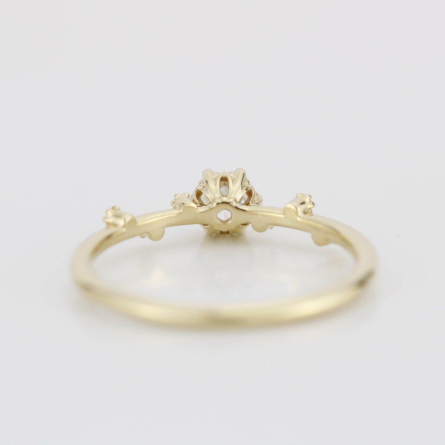Unique diamond engagement ring, white diamond engagement ring | R334WD - NOOI JEWELRY