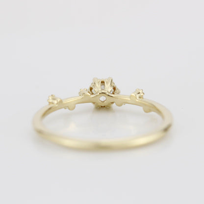 Unique diamond engagement ring, white diamond engagement ring | R334WD - NOOI JEWELRY
