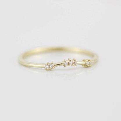 Diamond wedding band, curved diamond wedding band, wedding band women, curved wedding ring R333WD - NOOI JEWELRY
