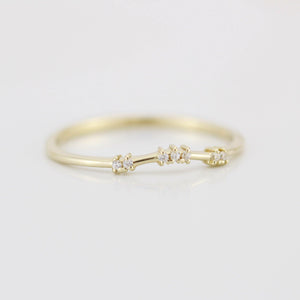 Diamond wedding band, curved diamond wedding band, wedding band women, curved wedding ring R333WD - NOOI JEWELRY
