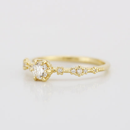 unique engagement ring, 18K gold ring, simple diamond ring, Made in Italy 0.3 CT DIAMOND | R335WD