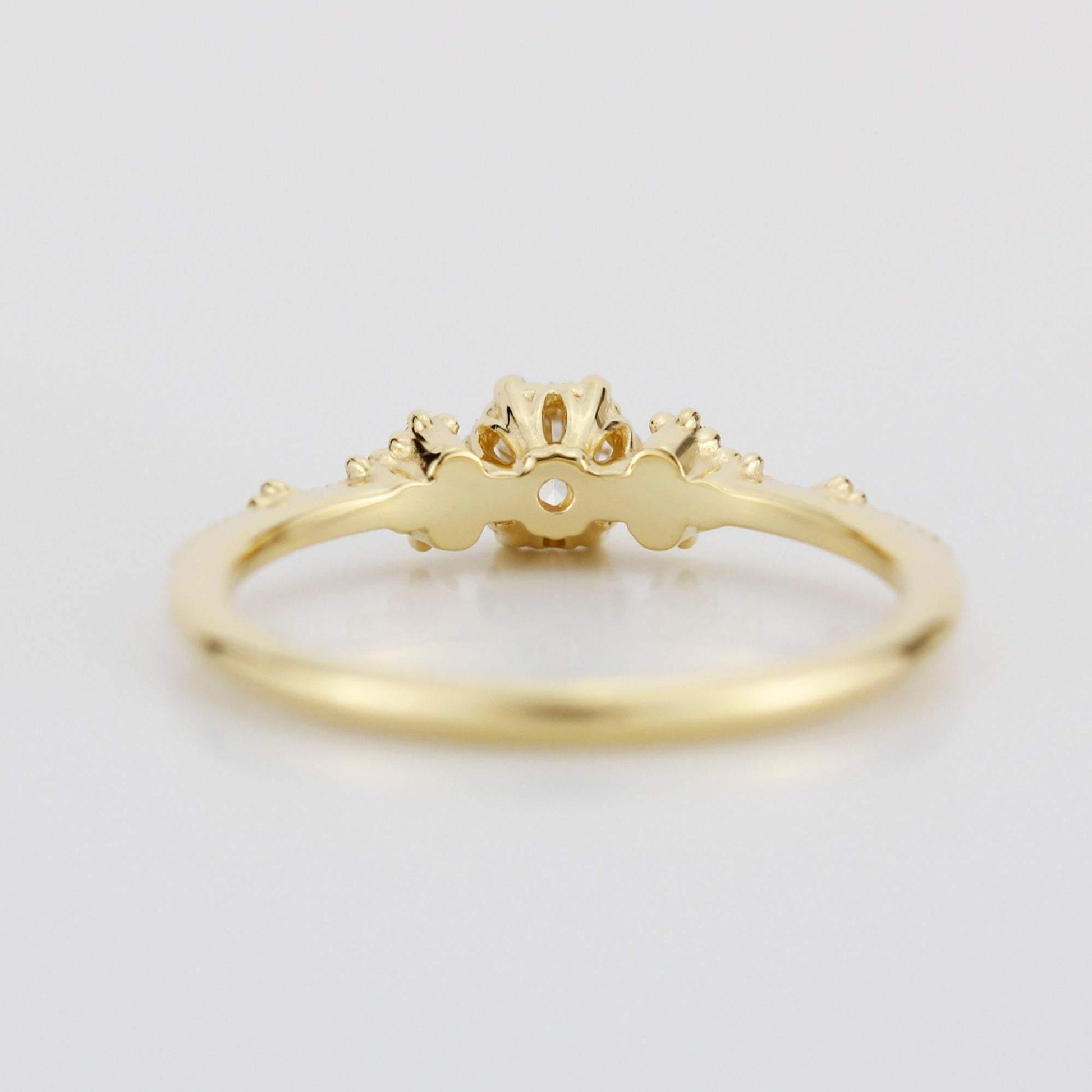 simple engagement ring, engagement ring gold diamond, delicate engagement ring, dainty engagement ring | 0.25ct. R336WD - NOOI JEWELRY