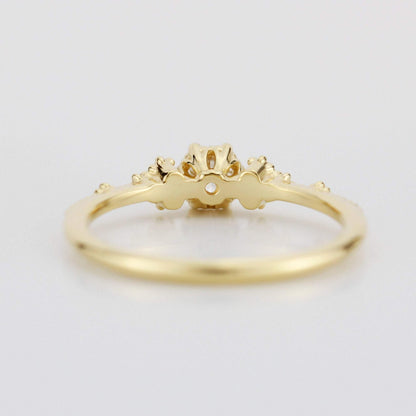simple engagement ring, engagement ring gold diamond, delicate engagement ring, dainty engagement ring | 0.25ct. R336WD - NOOI JEWELRY