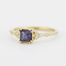 Load image into Gallery viewer, Alexandrite engagement ring, Princess cut engagement ring | R337ALEX - NOOI JEWELRY