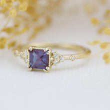 Load image into Gallery viewer, Alexandrite engagement ring, Princess cut engagement ring | R337ALEX - NOOI JEWELRY
