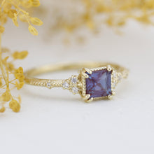 Load image into Gallery viewer, Alexandrite engagement ring, Princess cut engagement ring | R337ALEX - NOOI JEWELRY