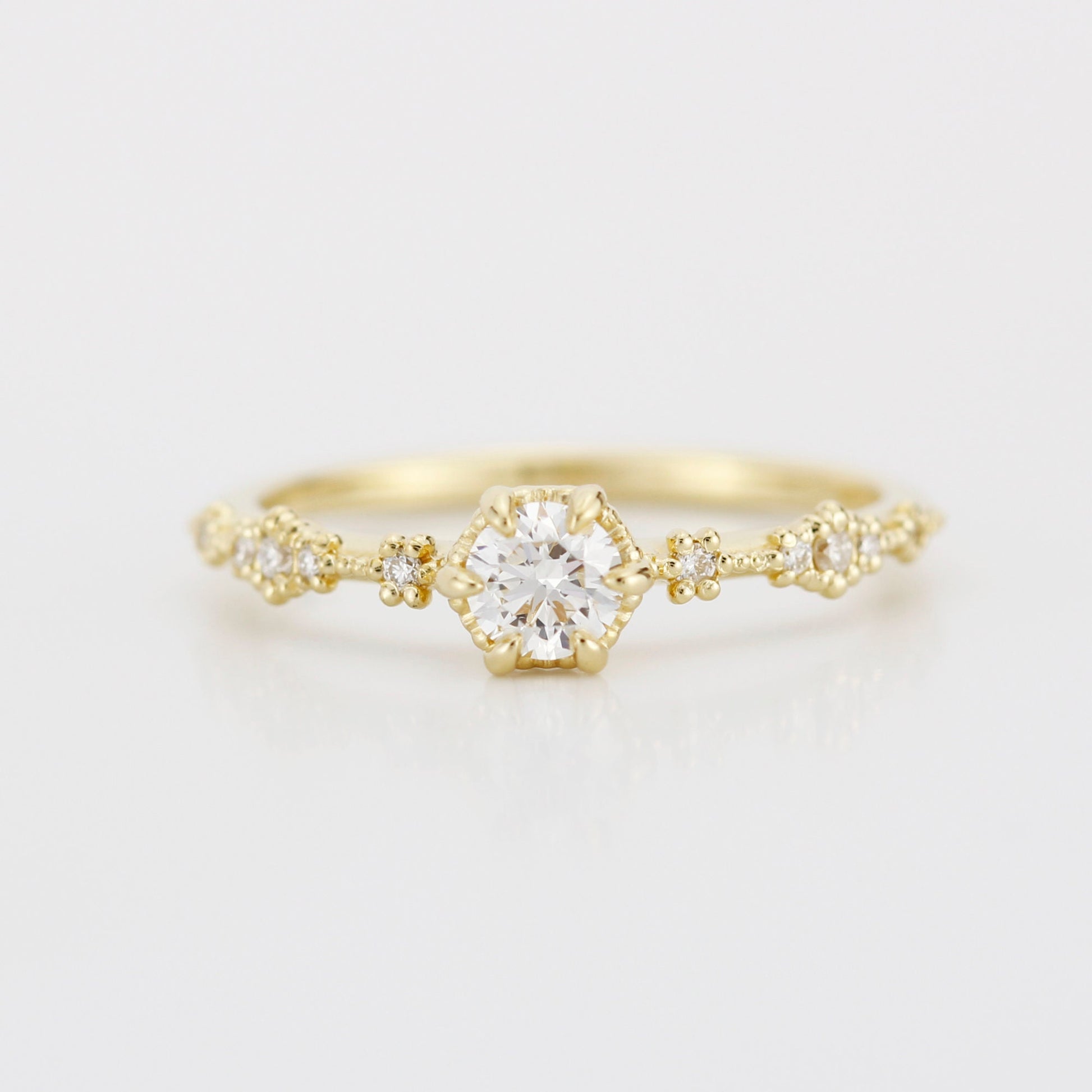 unique engagement ring, 18K gold ring, simple diamond ring, Made in Italy 0.3 CT DIAMOND | R335WD