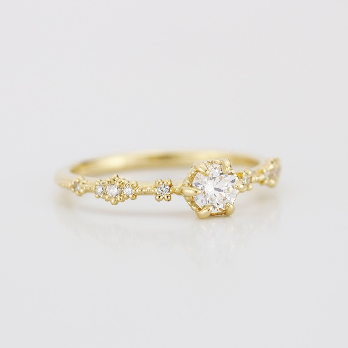 unique engagement ring, 18K gold ring, simple diamond ring, Made in Italy 0.3 CT DIAMOND | R335WD