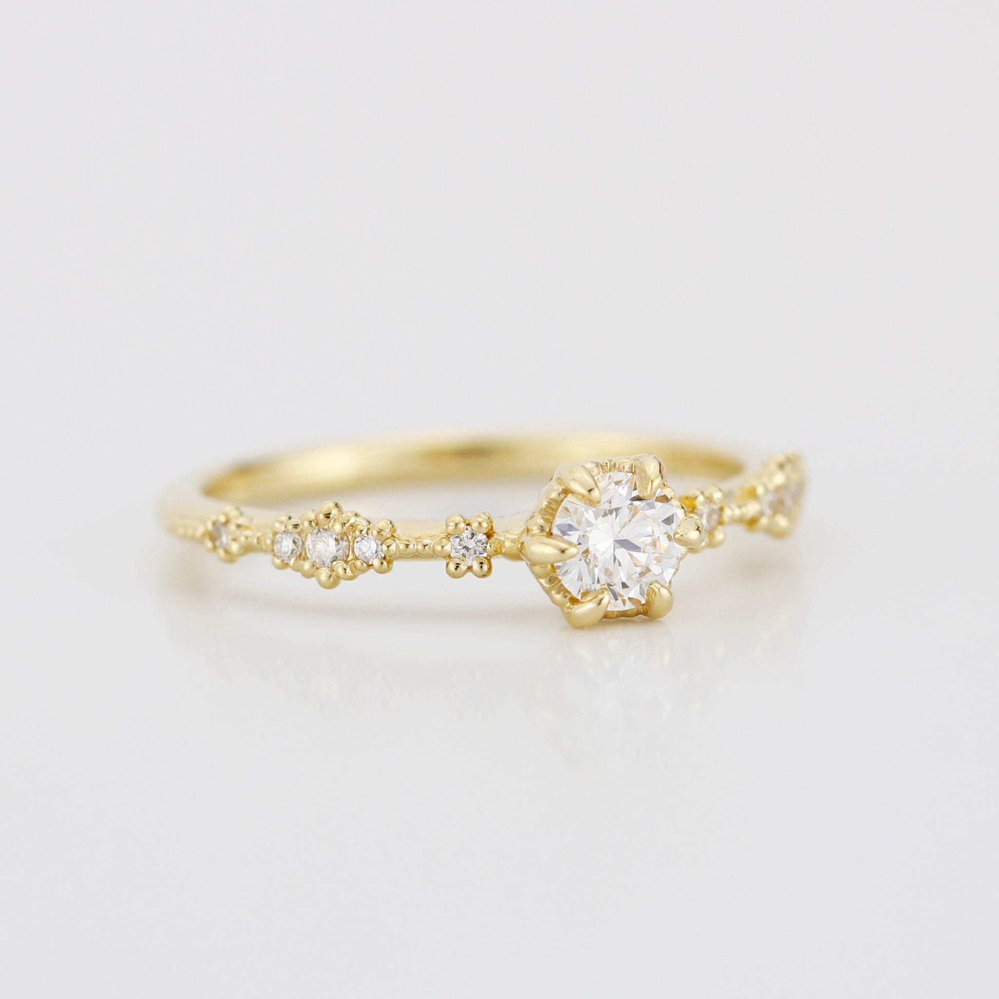unique engagement ring, 18K gold ring, simple diamond ring, Made in Italy 0.3 CT DIAMOND | R335WD