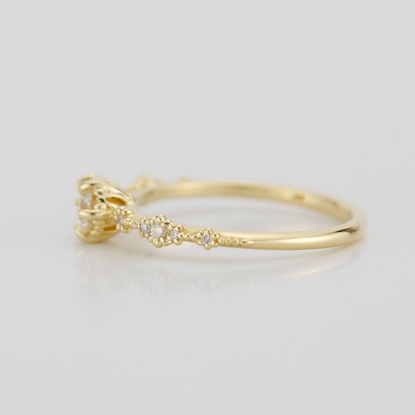unique engagement ring, 18K gold ring, simple diamond ring, Made in Italy 0.3 CT DIAMOND | R335WD