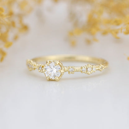 unique engagement ring, 18K gold ring, simple diamond ring, Made in Italy 0.3 CT DIAMOND | R335WD