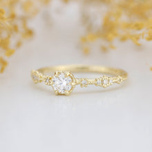 Load image into Gallery viewer, unique engagement ring, 18K gold ring, simple diamond ring, Made in Italy 0.3 CT DIAMOND | R335WD