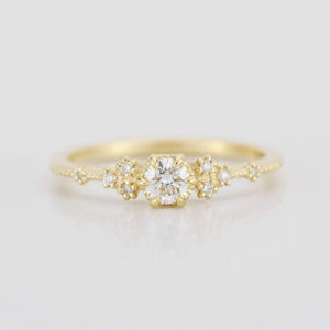 simple engagement ring, engagement ring gold diamond, delicate engagement ring, dainty engagement ring | 0.25ct. R336WD - NOOI JEWELRY