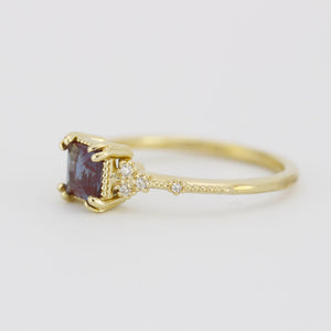 Alexandrite engagement ring, Princess cut engagement ring | R337ALEX - NOOI JEWELRY