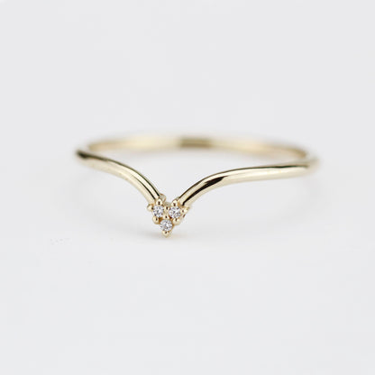 V shape wedding band, simple wedding band, curved band | R213WD
