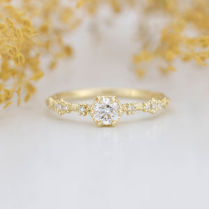 unique engagement ring, 18K gold ring, simple diamond ring, Made in Italy 0.3 CT DIAMOND | R335WD