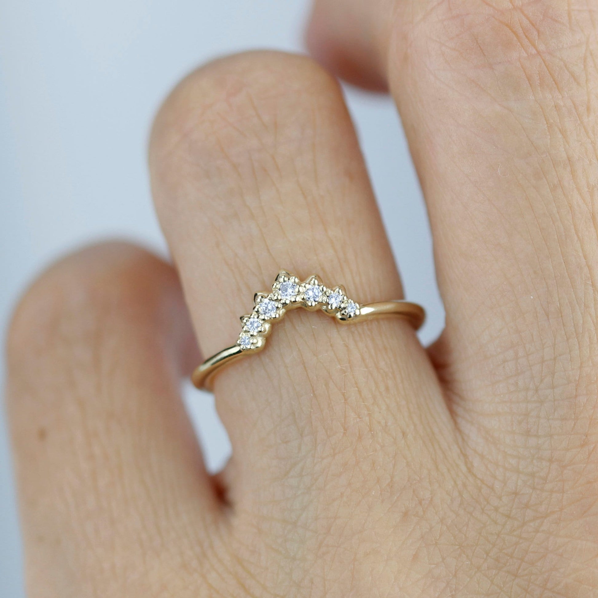 Diamond wedding band,alternative wedding band, unique diamond wedding band|  R342WD - NOOI JEWELRY