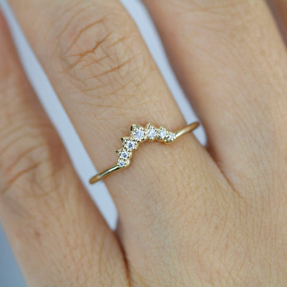 Diamond wedding band,alternative wedding band, unique diamond wedding band|  R342WD - NOOI JEWELRY