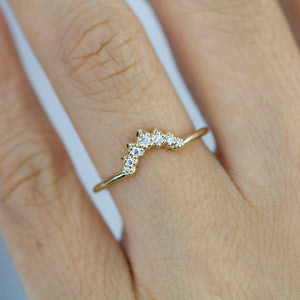 Diamond wedding band,alternative wedding band, unique diamond wedding band|  R342WD - NOOI JEWELRY