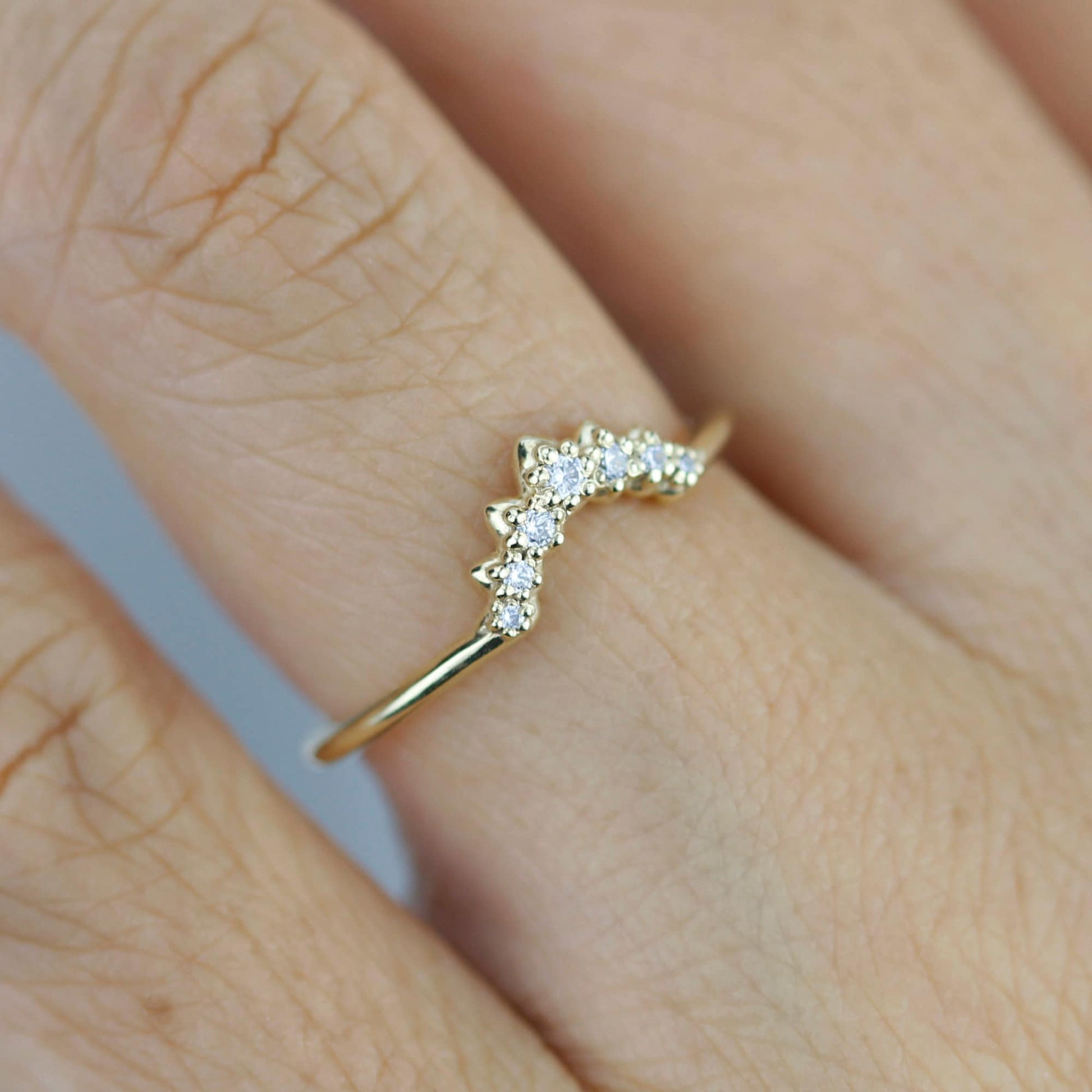 Diamond wedding band,alternative wedding band, unique diamond wedding band|  R342WD - NOOI JEWELRY