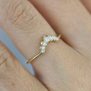 Diamond wedding band,alternative wedding band, unique diamond wedding band|  R342WD - NOOI JEWELRY